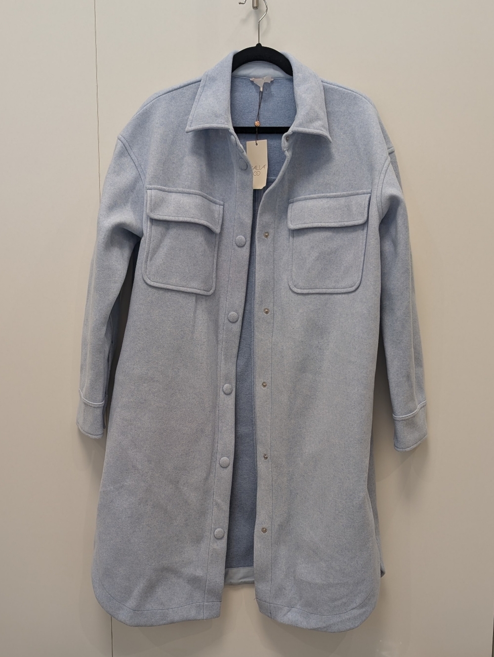 NWT! CALIA Light Blue Long Shacket Coat